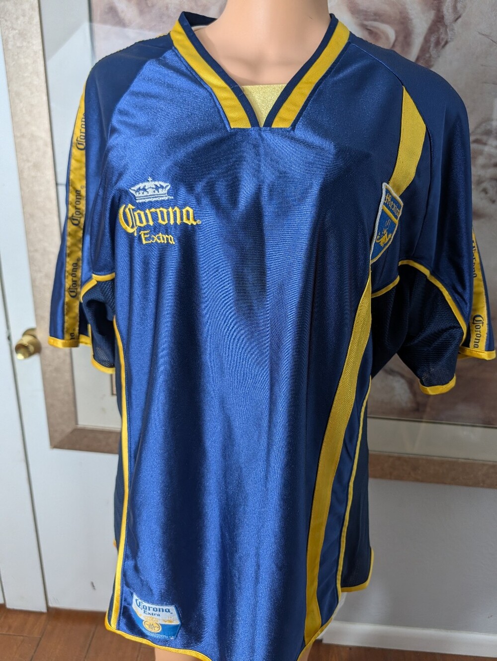 Calhoun Sportswear Corona Men's Blue and Yellow Soccer Jersey Size L
